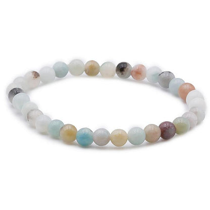 Bracelet amazonite multicolore Brésil B (boules 5 - 6mm) - La Boite à Cailloux