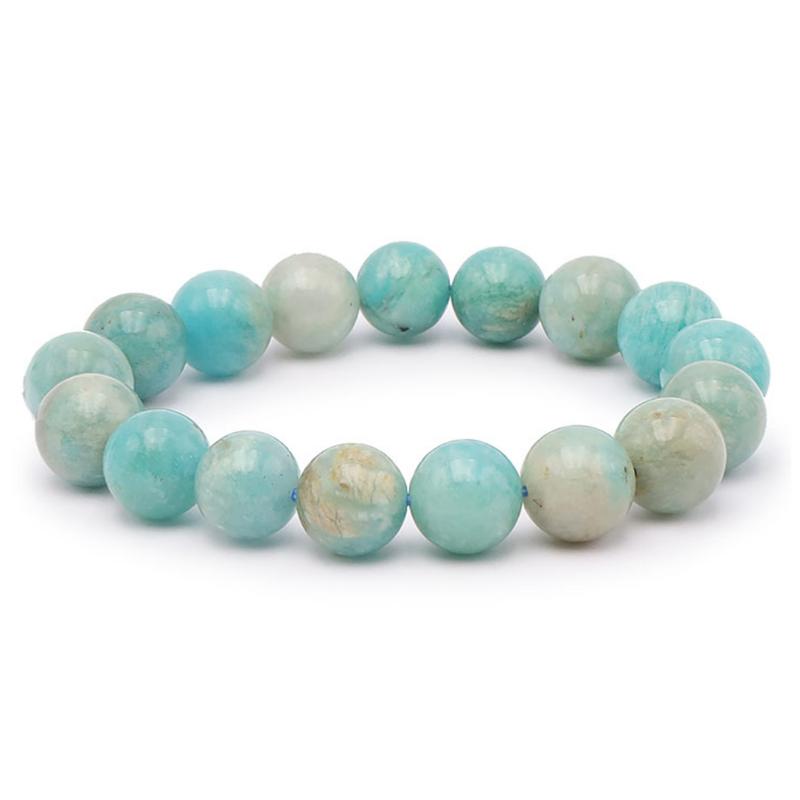 Bracelet amazonite Pérou A (boules 12mm) - La Boite à Cailloux