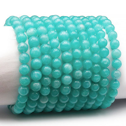 Bracelet amazonite Pérou AA (boules 7 - 8mm) - La Boite à Cailloux