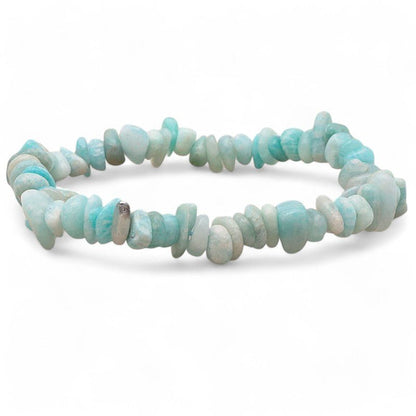 Bracelet amazonite Pérou AA (perles baroques) - La Boite à Cailloux