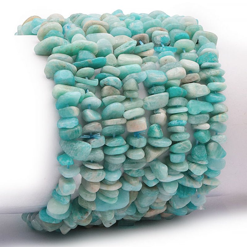 Bracelet amazonite Pérou AA (perles baroques) - La Boite à Cailloux