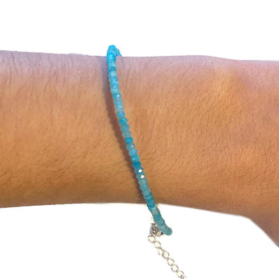 Peruvian Amazonite Bracelet AA Faceted Beads 925 Silver