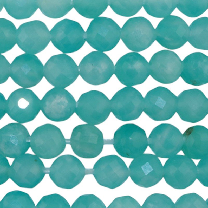 Bracelet amazonite Pérou AAA (perles facettées 3 - 4mm) - La Boite à Cailloux