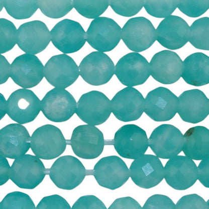 Bracelet amazonite Pérou AAA (perles facettées 3 - 4mm) - La Boite à Cailloux