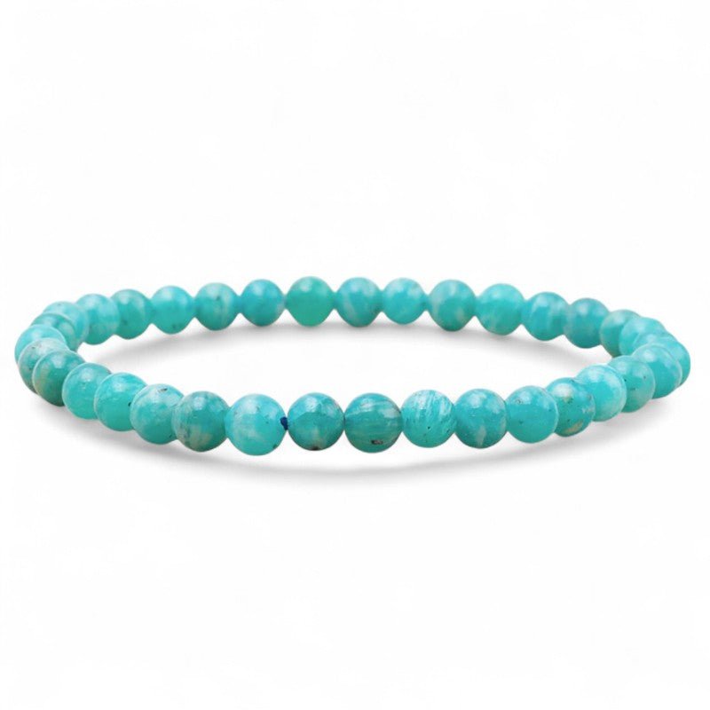 Bracelet amazonite Russie AAA (boules 5 - 6mm) - La Boite à Cailloux