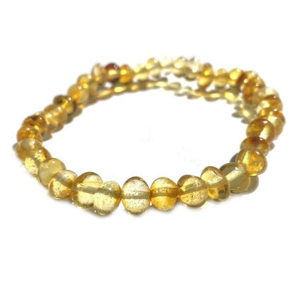 Bracelet ambre miel Lituanie AA+ perles 5 - 6mm - La Boite à Cailloux