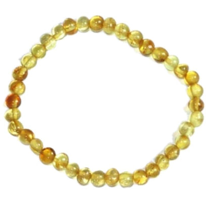 Bracelet ambre miel Lituanie AA+ perles 5 - 6mm - La Boite à Cailloux