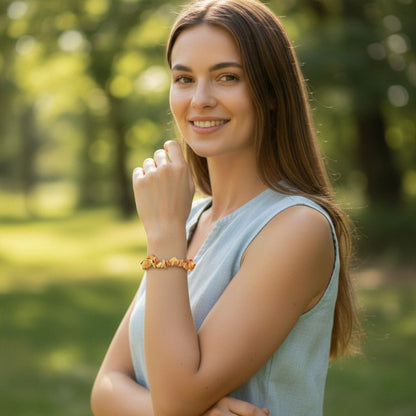 Bracelet ambre multicolore Lituanie A (perles baroques) - La Boite à Cailloux