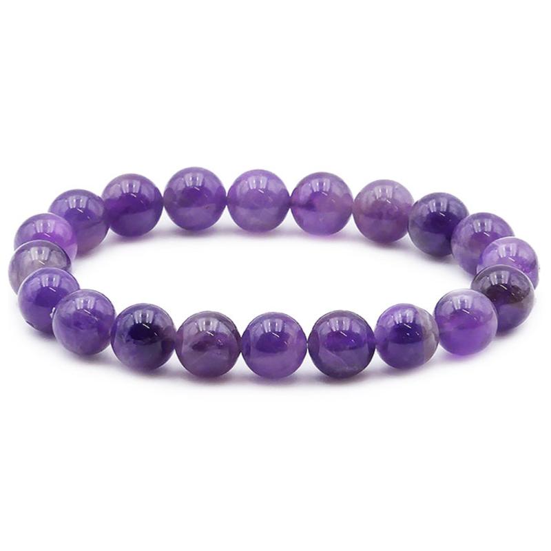 Bracelet améthyste Brésil A (boules 10mm) - La Boite à Cailloux