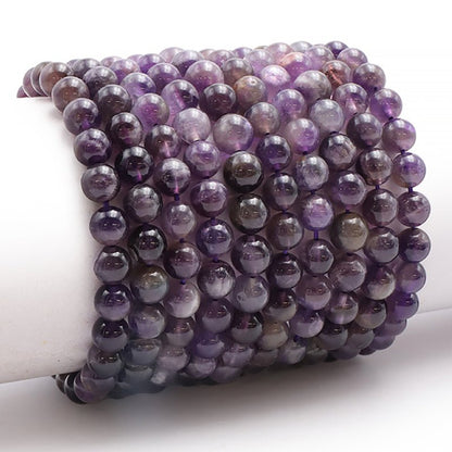 Bracelet améthyste Brésil A (boules 7 - 8mm) - Taille L - La Boite à Cailloux