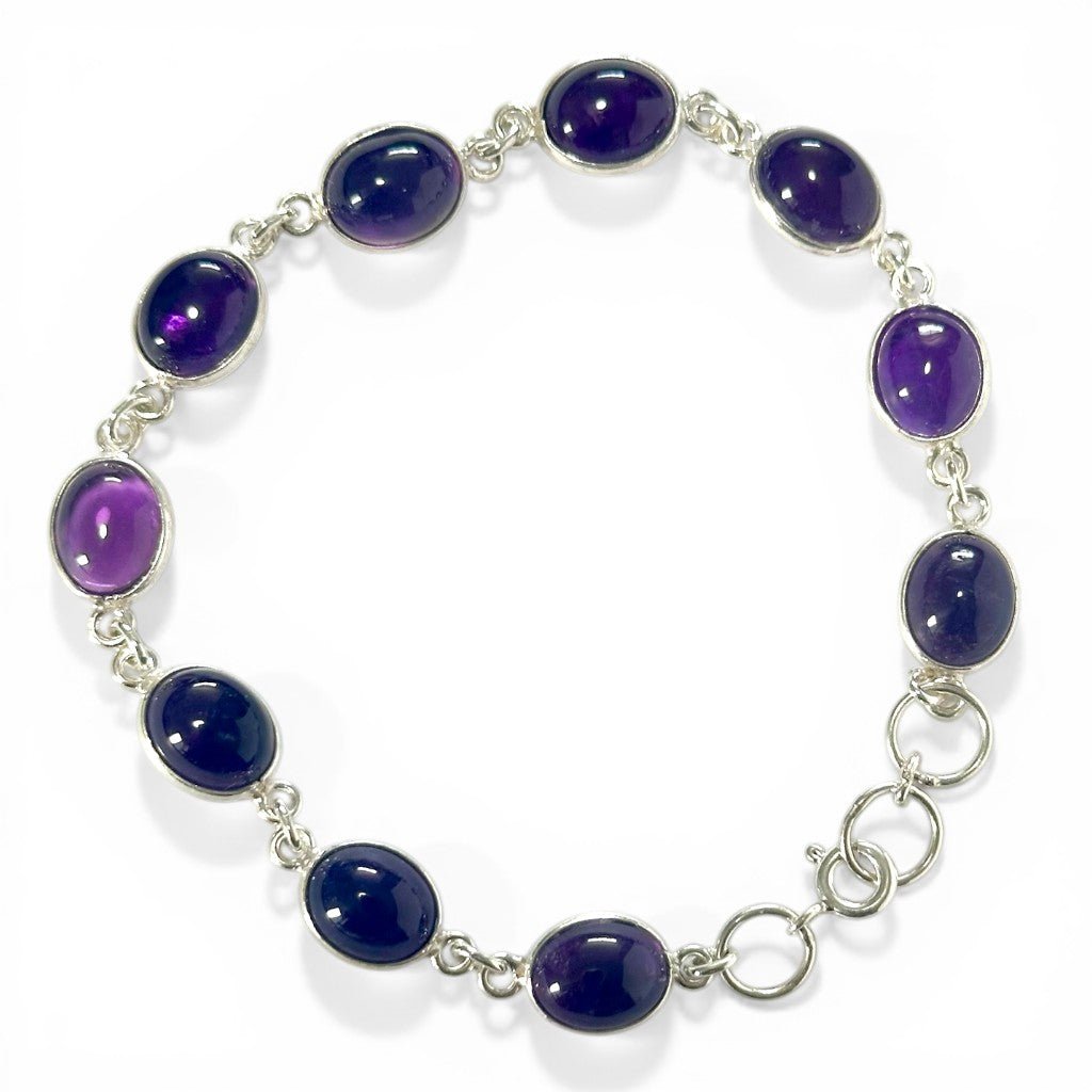 Bracelet améthyste Brésil AA argent 925 - La Boite à Cailloux