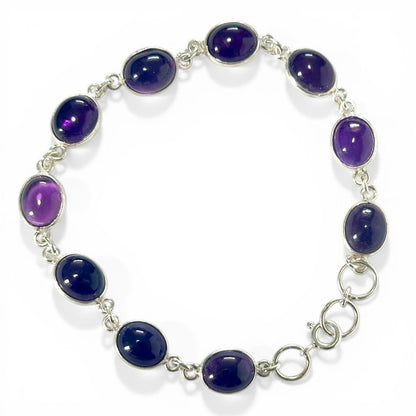 Bracelet améthyste Brésil AA argent 925 - La Boite à Cailloux