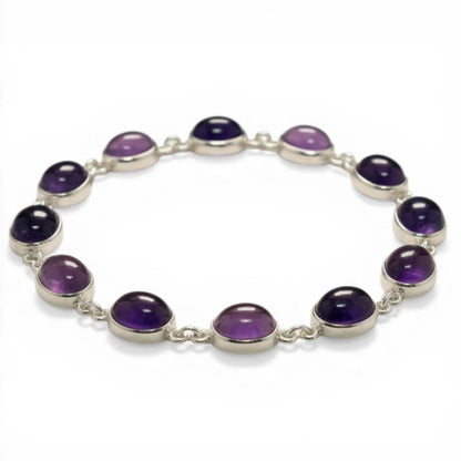 Bracelet améthyste Brésil AA argent 925 - La Boite à Cailloux