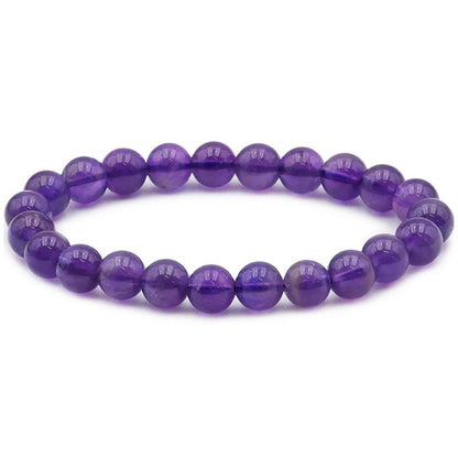 Bracelet améthyste Brésil AA (boules 7 - 8mm) - La Boite à Cailloux