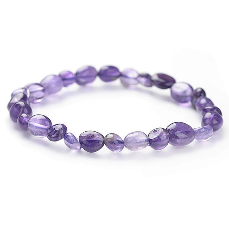 Bracelet améthyste Brésil AA (grains 5 - 7mm) - La Boite à Cailloux