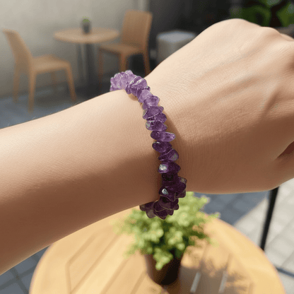 Bracelet améthyste Brésil AA (perles baroques) - La Boite à Cailloux