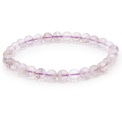 Bracelet améthyste claire Brésil AA (boules 5 - 6mm) - La Boite à Cailloux