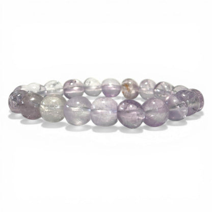 Bracelet améthyste claire Brésil AA (pierres roulées) - 10 - 12mm - La Boite à Cailloux