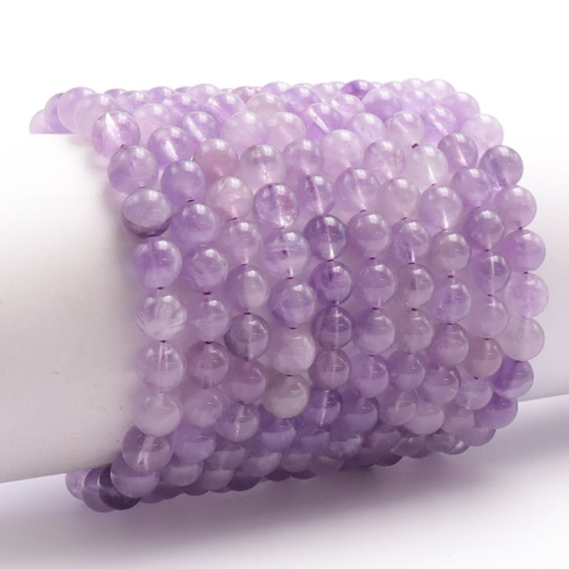 Bracelet améthyste lavande AA (boules 7 - 8mm) - La Boite à Cailloux