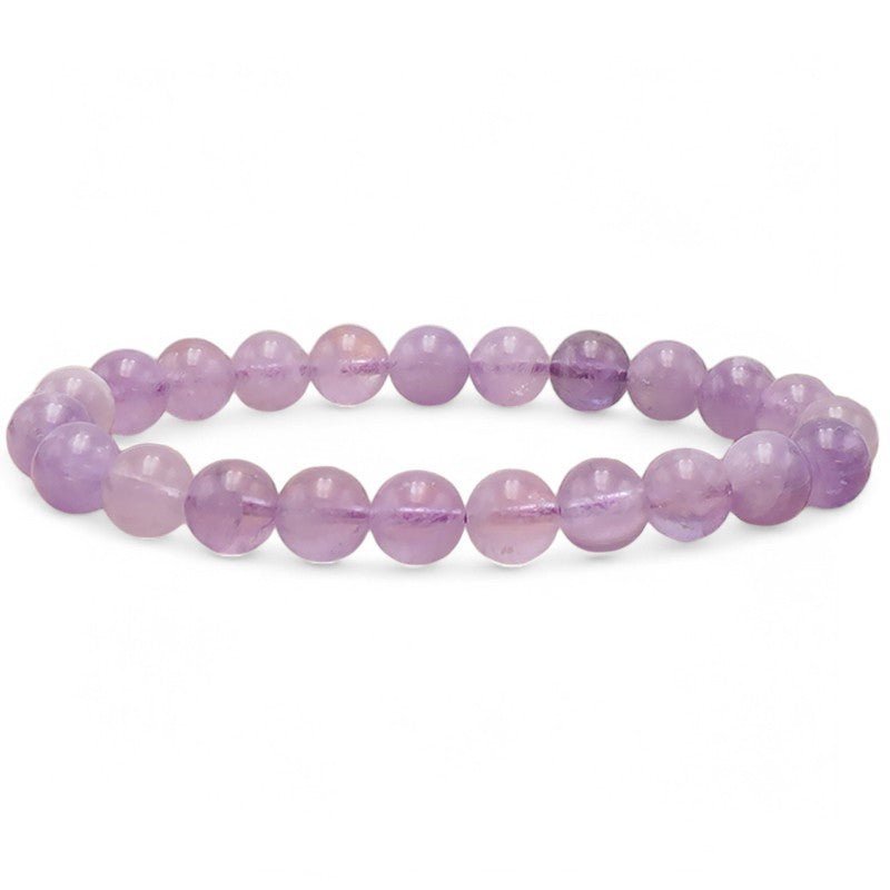 Bracelet améthyste lavande AA (boules 7 - 8mm) - La Boite à Cailloux
