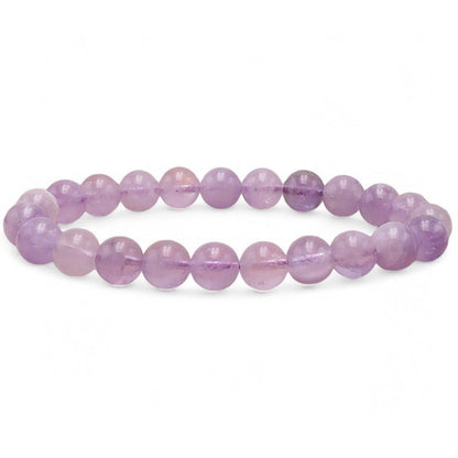 Bracelet améthyste lavande AA (boules 7 - 8mm) - La Boite à Cailloux
