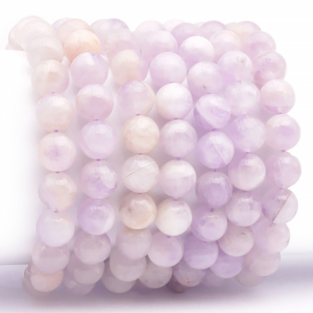 Bracelet améthyste lavande Brésil A (boules 10mm) - La Boite à Cailloux