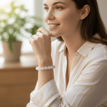 Bracelet améthyste lavande Brésil A (boules 12mm) - La Boite à Cailloux