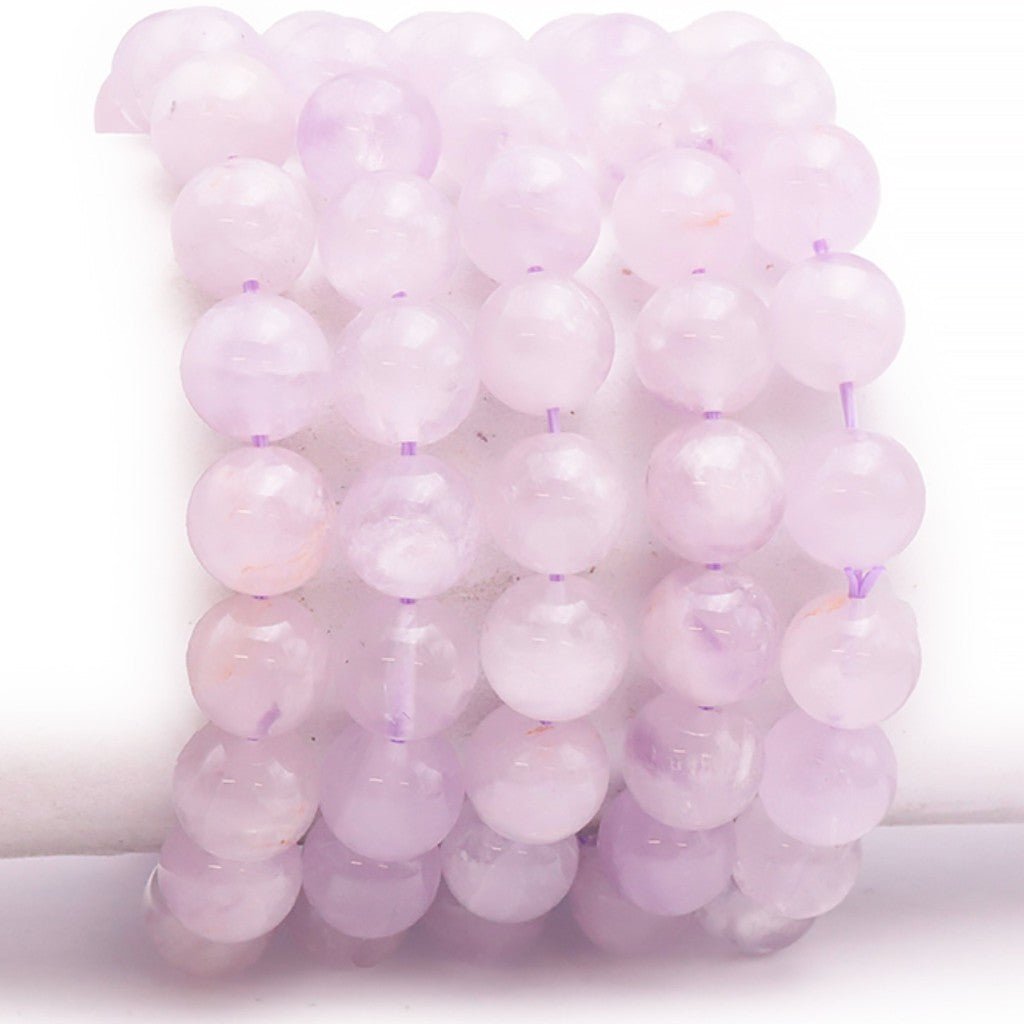 Bracelet améthyste lavande Brésil A (boules 12mm) - La Boite à Cailloux