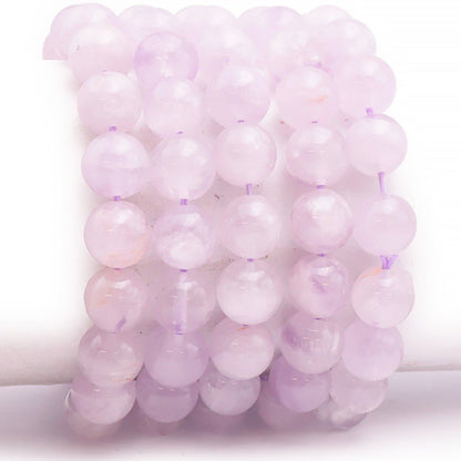 Bracelet améthyste lavande Brésil A (boules 12mm) - La Boite à Cailloux