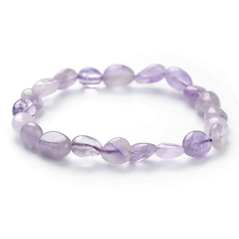 Bracelet améthyste lavande Brésil A (grains 5 - 7mm) - La Boite à Cailloux