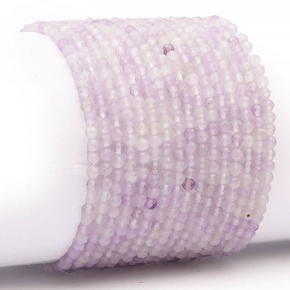 Bracelet améthyste lavande Brésil A (perles facettées 3mm) - La Boite à Cailloux