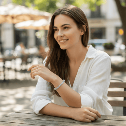 Bracelet améthyste lavande Brésil AA (boules 5 - 6mm) - La Boite à Cailloux