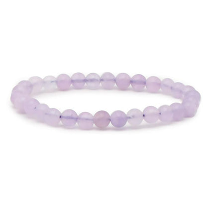 Bracelet améthyste lavande Brésil AA (boules 5 - 6mm) - La Boite à Cailloux