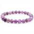 Bracelet améthyste rubanée Brésil A (boules 7 - 8mm) - Taille L - La Boite à Cailloux