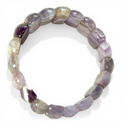 Bracelet améthyste rubanée Brésil A (pierres facettées) - La Boite à Cailloux