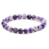 Bracelet améthyste rubanée Brésil AA (boules 7 - 8mm) - La Boite à Cailloux