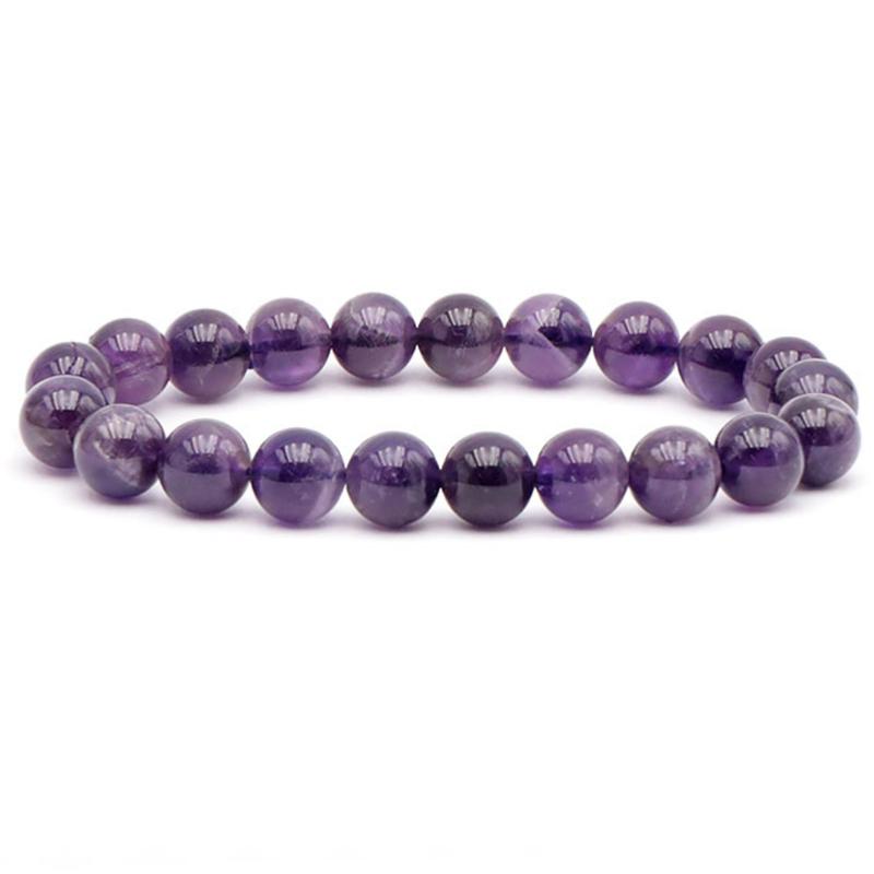 Bracelet améthyste Uruguay A+ (boules 10mm) - La Boite à Cailloux