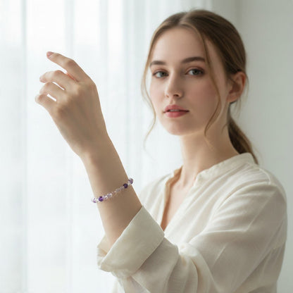 Bracelet amétrine Brésil A (boules 7-8mm) - La Boite à Cailloux
