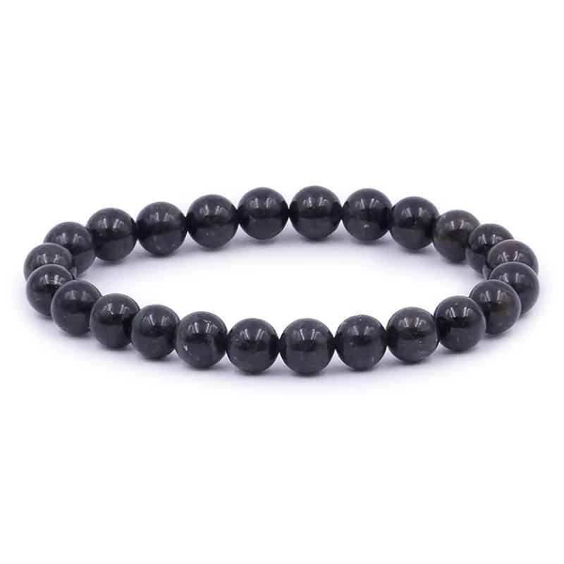 Bracelet amphibole Brésil A (boules 7 - 8mm) - La Boite à Cailloux
