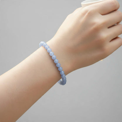 Bracelet angélite Pérou A (boules 5-6mm) - La Boite à Cailloux