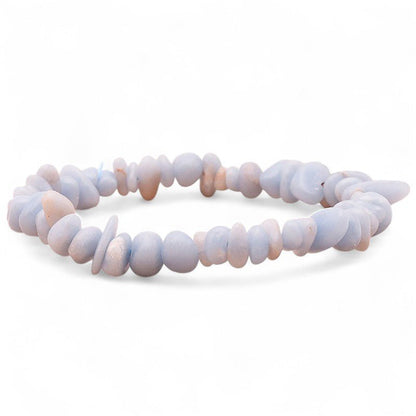 Bracelet angélite Pérou A (perles baroques) - La Boite à Cailloux