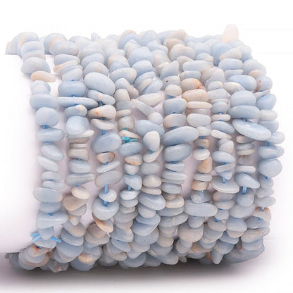 Bracelet angélite Pérou A (perles baroques) - La Boite à Cailloux