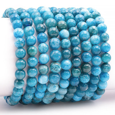 Pulsera Madagascar A+ apatito azul (bolas 7-8mm)