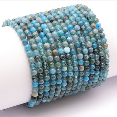 Pulsera de apatito azul Madagascar AA (bolas de 3-4mm)