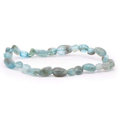 Bracelet apatite bleue Madagascar AA+ (grains 5 - 7mm) - La Boite à Cailloux