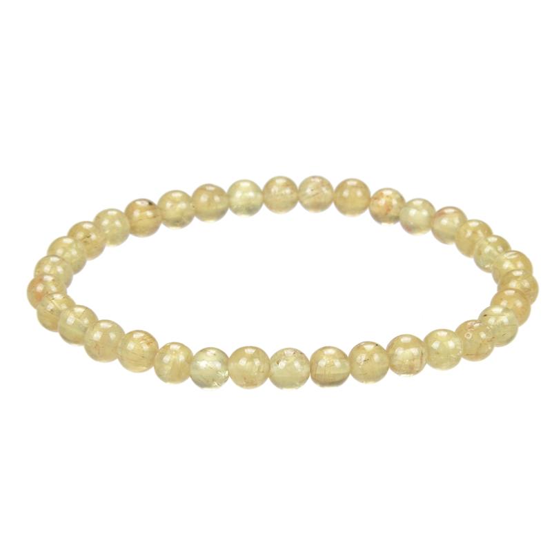 Bracelet apatite jaune Madagascar A (boules 5 - 6mm) - La Boite à Cailloux