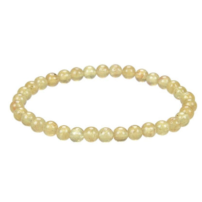Bracelet apatite jaune Madagascar A (boules 5 - 6mm) - La Boite à Cailloux