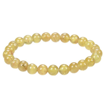 Bracelet apatite jaune Madagascar A (boules 7 - 8mm) - La Boite à Cailloux