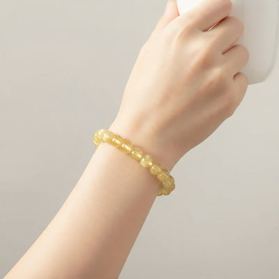 Pulsera de apatito amarillo Madagascar A (bolas 7-8mm)