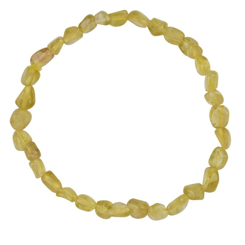 Bracelet apatite jaune Madagascar A (grains 5 - 7mm) - La Boite à Cailloux